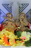 Brass God Laxmi Ganesh Set (7x7x1cm), Hindu idols for home worship and gifting, Diwali decor