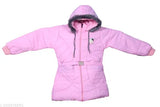 Stylish fur nylon jacket for baby girls, 18-24 months or 2-3 years, keeping them warm in winter