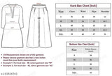 Indian printed net crepe kurta set with palazzos, XL (Bust 42in, Shoulder 15.5in, Kurta Waist 38in, Hip 45in, Length 44in, Bottom Waist 32in, Length 38in)