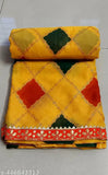 Yellow Georgette Peacock Stripe Saree, new arrival for Diwali and Chhath pooja