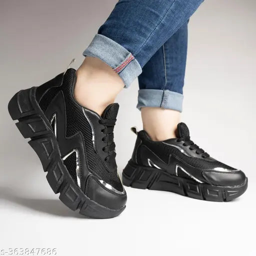 Synthetic and PU lightweight shoe for girls, ideal for walking, running, training, outdoor activities, and gym use