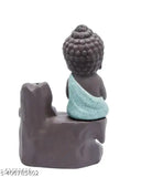 Resin Buddha fountain incense holder (12cm, red-brown), decorated with 21 free smoke cones. Indoor/outdoor decor for home, temple, office, or car dashboard, suitable for Pooja and festive occasions like Diwali, Raksha Bandhan, Grah Pravesh, Mother's Day, Father's Day, Wedding Gifts, Birthdays, House Warming, Office/Shop Inauguration. Made in India