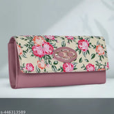 PU women's print net hand clutch purse wallet with phone pocket, vegan leather, ethical craftsmanship, free size (L8in W22in)