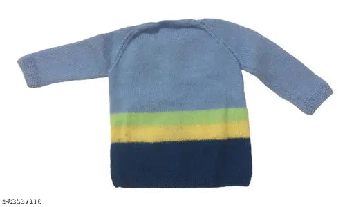 Multicolour handmade wool sweater set (0-6 months) for baby girls and boys with cap and booties, high quality Vardhman wool
