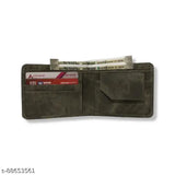 Brown faux leather Byfold wallet for men by SKSNIA, durable modern design with 2 compartments