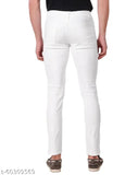White denim men's jeans by Lotus Fashion, regular fit with cross pockets (Pack of 1)