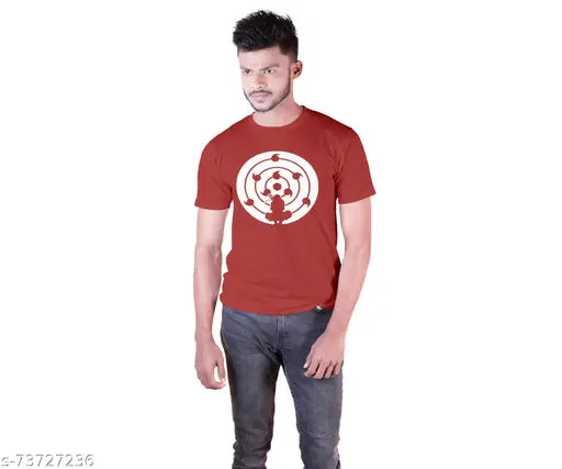 Roach Paper Itachi Naruto BioWashed Cotton T-shirt, premium quality with printed Sharingan design. Short sleeves, S to XXL sizes available, designed by a newcomer in India