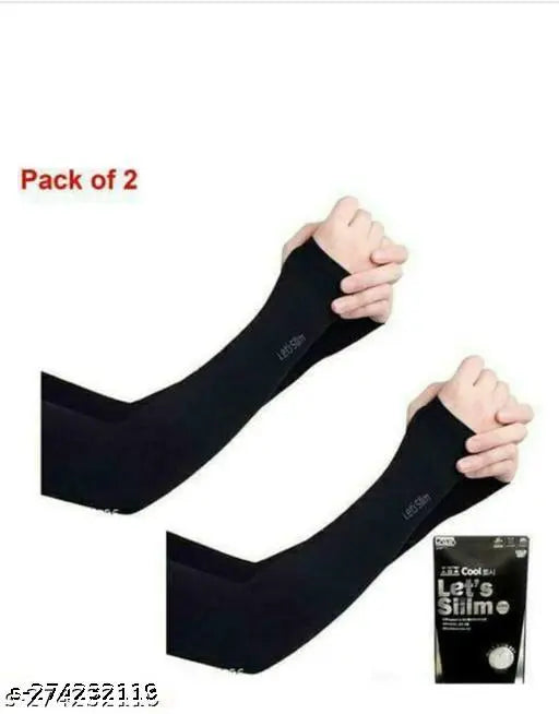 Cotton sun visor cap & arm sleeves combo pack, trendy & adjustable for men and women, solid color design