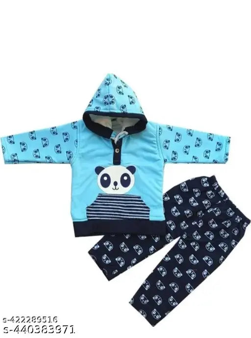 Stylish cotton print baby jackets & pajamas set for low prices - warm winter wear for 0-1 year olds in multiple sizes (India)