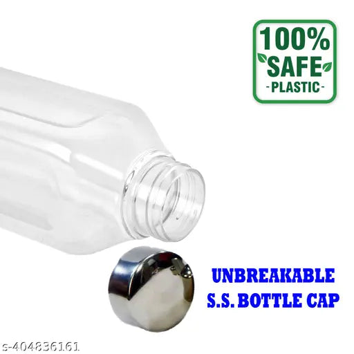 Crystal clear, BPA-free 1L leak-proof water bottle set in black & blue, perfect for office, school, gym, picnic, home use