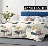 Cotton blend double bed comforter, all-weather reversible quilt blanket - 90x100 inches, country of origin: India