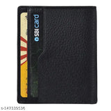 Black leather ultra-slim RFID-protected bi-fold wallet for men (6 card slots) - sleek and functional front pocket purse, ideal for everyday use