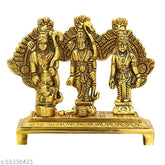 Oxide metal Shri Ram Darbar with Hanuman Ji for home temple - Indian god idol, 10cm x 10cm x 4cm (home decor)