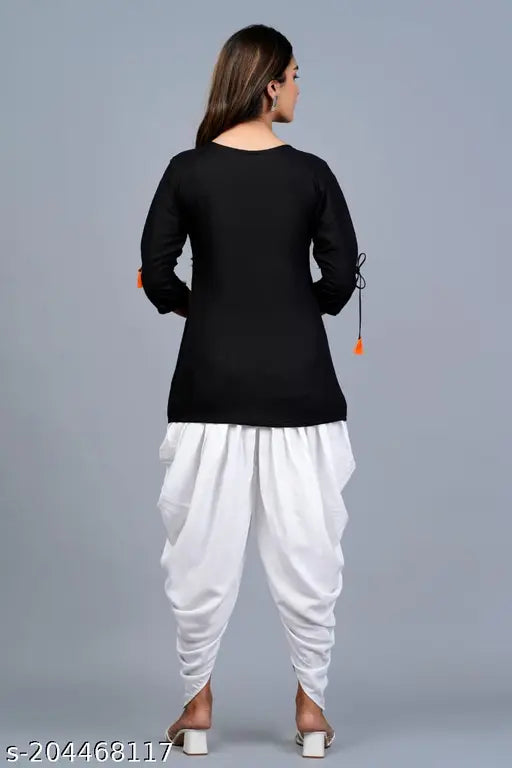 Rayon TOPDHOTI embroidered three-quarter sleeve top, Indian traditional ethnic wear for women