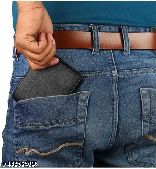 Royal king Uinicq Men's Premium PU Leather Wallet, classic bi-fold design, free size (12cm x 10cm), elegant and organized storage solution for travel or office use, stylish gift box included, hand-stitched, dyed, and aged, Made in India