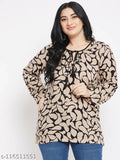 Plus size women's rayon printed round neck top, vibrant patterns, XL-5XL, breathable and comfortable