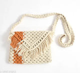 Handmade fabric bag, soft and attractive by Swami Fabrics. One compartment self-design net bag, free size (L7in x W9in x H1in). Made in India