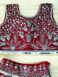 Velvet embellished baby lehenga set, trending ethnic wear for girls party occasion, India (14-17 in sizes)