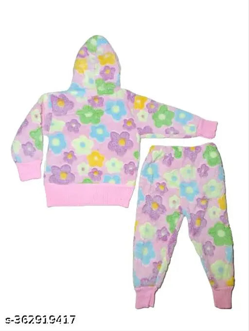 Wool newborn baby sweater with hoodie & pant, printed net design in various sizes from 0-12 months