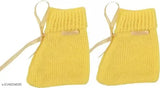 Yellow woolen knitted baby sweater set with cap & booties, self-design net pattern, ideal for boys & girls (0-3 months)