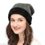 Textured wool jumbo beanie cap, free size for unisex winter wear (Made in India)