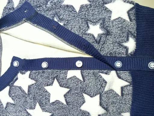 Newborn wool sweater set, long-sleeve printed sleepsuit for kids in winter, India origin