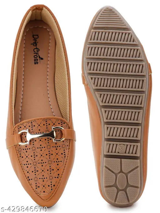 Comfortable Rexine women's ballerinas, embellished design, breathable mesh material for versatile style
