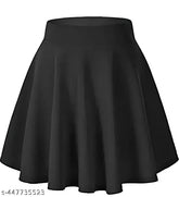 Solid crepe western high waist mini skirt, elevate casual style - size 26, India origin