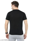 MH round neck polycotton sports t-shirt, solid color with short sleeves, men's size M, L, XL made in India
