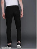 Red denim knee-cut printed jeans, placement print design, size 28-34, Indian origin