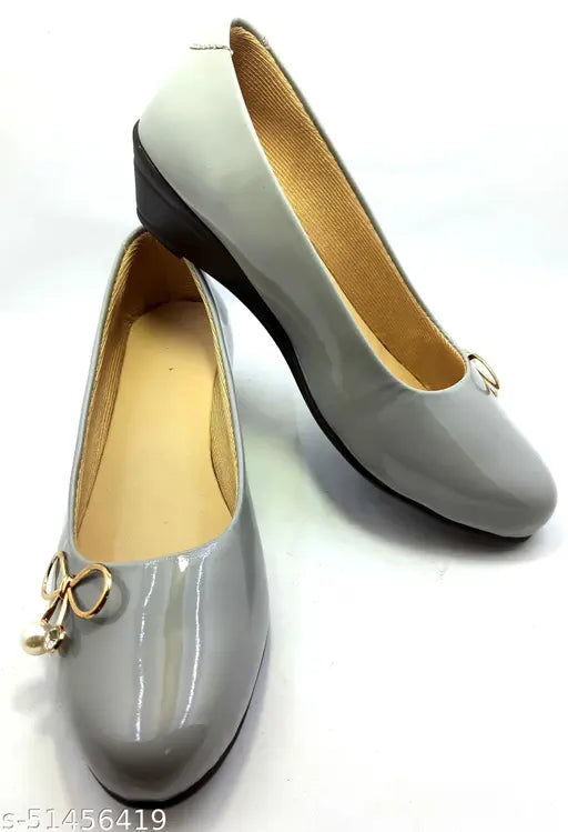 Synthetic leather shooting star ladies bally, closed back, solid pattern footwear for modern style statements