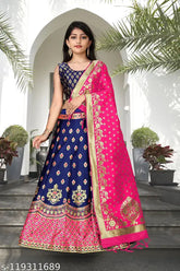 Chanderi silk Banarasi lehenga collection, semi-stitched with stitched net blouse and dupatta, Indian craftsmanship in traditional Jacquard pattern, available in various sizes up to 42 inches