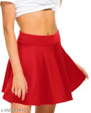 Banrion women's polyester lycra solid color skirt, Indian-made fashion essential in various sizes