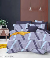 Cotton blend queen size comforter set: 4 pcs (bedsheet, comforter, pillow, attractive bag) for bedroom decor