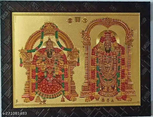 Synthetic Resin Balaji Wall Art, Tirumala Srinivasa Tirupati Lord Venkateswara Painting (9*12 inches)
