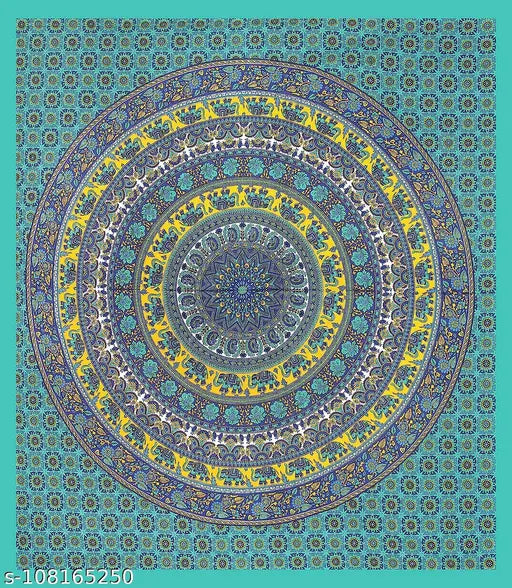 White cotton fitted bedsheet & 2 floral pillow covers for summer, perfect for adults. Superfine quality from India