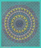 White cotton fitted bedsheet & 2 floral pillow covers for summer, perfect for adults. Superfine quality from India