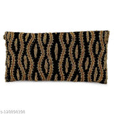 Multicolor velvet embroidery clutch, free size (24x1in), handmade by Indian artisans