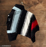 Striped cotton t-shirt for men, wool short sleeves, made in India