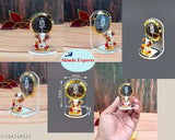 Crystal Shirdi Sai Baba car dashboard idol statue, black opaque or transparent material, 6.5x4.5x3.5cm size, Indian-made gift for home decor