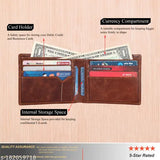 Solid leather Growth India men's wallet, 2 compartments, free size (11cm x 2cm)