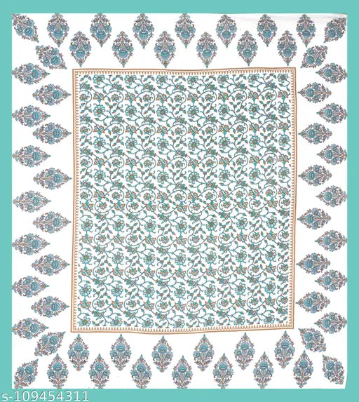 Yellow floral cotton flat sheets & pillow covers - fine quality summer bedding from Jaipur, India