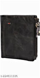 Black leather bi-fold wallet with 4 compartments and multi card slots, perfect for everyday use and compact storage. Ideal gift for special occasions such as weddings, parties, or Diwali/Eid celebrations