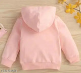 Girl Daddy Print Pink Cotton Blend Long Sleeve Hoodie, beautiful winter wear for girls aged 2-13 years old