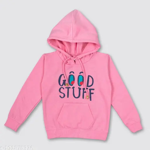 Wool printed unisex hoodie, full sleeve design, kangaroo pocket, keeps kids warm