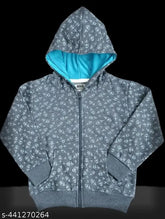 Cotton blend hoodie for kids, vibrant voyage blue print, ethical manufacturing, cozy and environmentally friendly