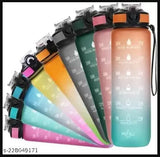 Blue Fuchsia motivational time-marker water bottle, leakproof and durable BPA-free sipper for office or gym