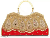 Velvet wedding clutch for women, embellished net pattern, free size (10" x 10"), multicolor design, party accessory from India