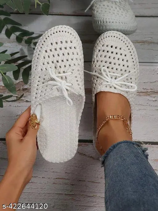 White EVA sandal, high-quality, lightweight, comfortable, easy slip-on design, woven pattern, India origin
