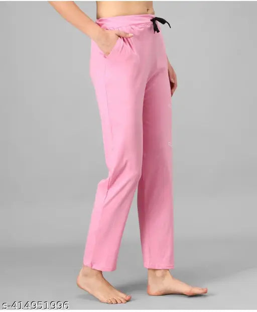 Trendy cotton blend women's track pant pyjama, premium quality calf-length lounge wear in multiple sizes (M, L, XL), India
